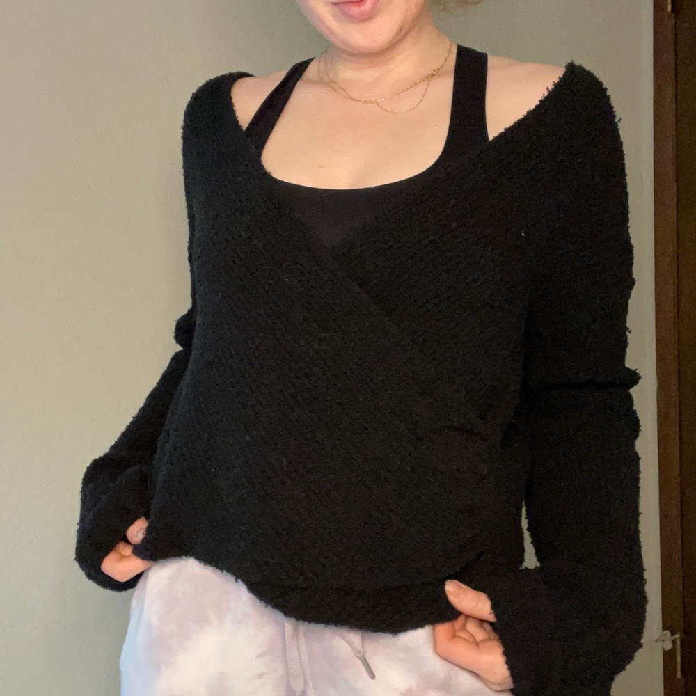 Free People Spliced Sweater - Black